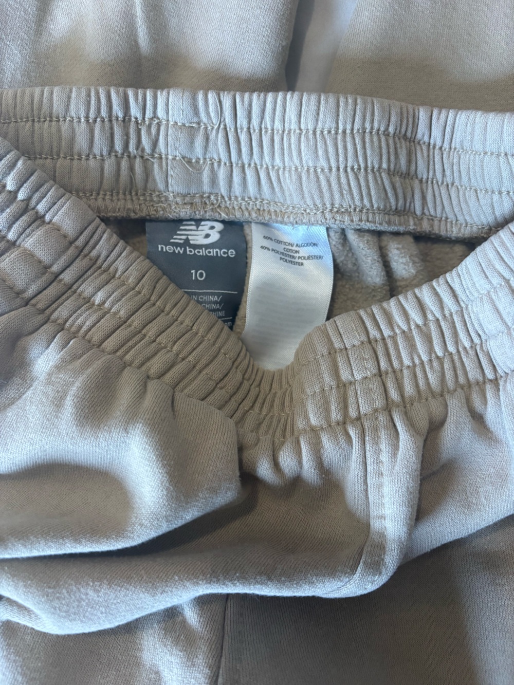 New Balance Kids Taupe Elastic Waist Joggers